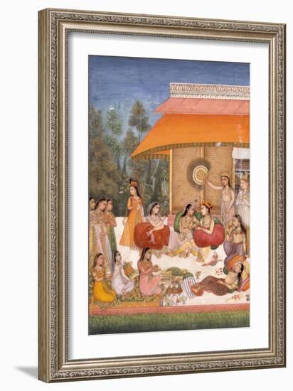 Ladies Feasting and Drinking Wine, India-null-Framed Giclee Print