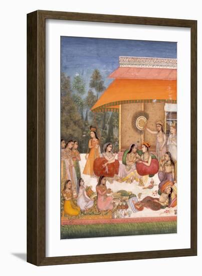 Ladies Feasting and Drinking Wine, India-null-Framed Giclee Print