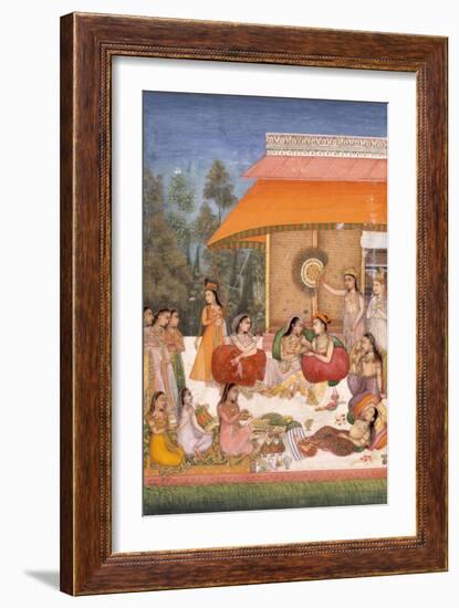 Ladies Feasting and Drinking Wine, India-null-Framed Giclee Print