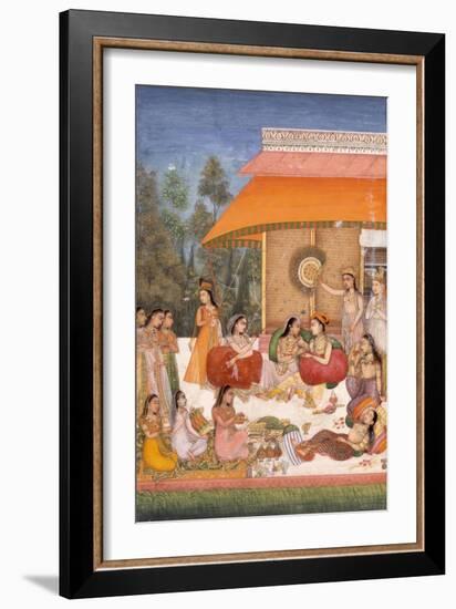 Ladies Feasting and Drinking Wine, India-null-Framed Giclee Print