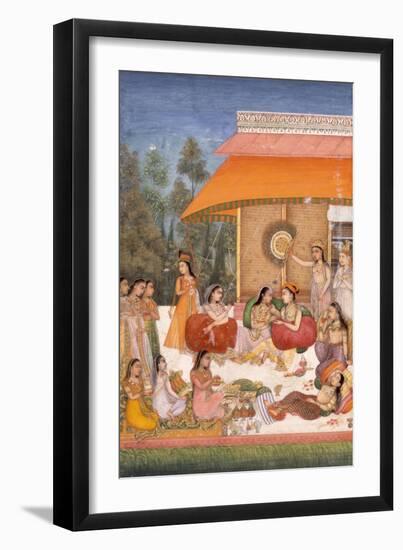 Ladies Feasting and Drinking Wine, India-null-Framed Giclee Print