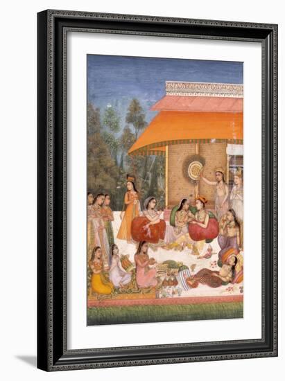 Ladies Feasting and Drinking Wine, India-null-Framed Giclee Print