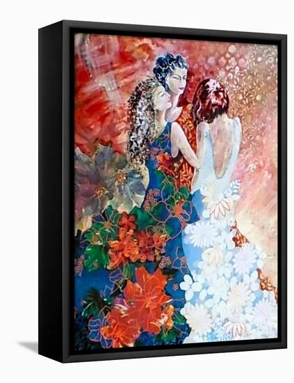 Ladies In Floral Dresses-Mary Smith-Framed Premier Image Canvas