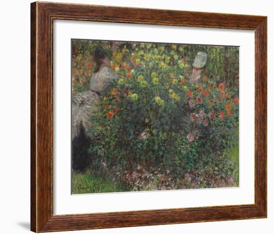 Ladies in Flowers, 1875-Claude Monet-Framed Premium Giclee Print