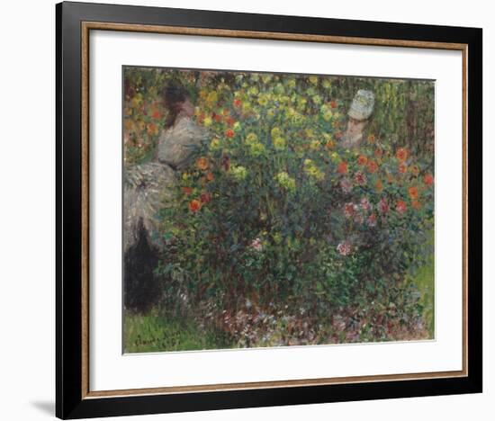Ladies in Flowers, 1875-Claude Monet-Framed Premium Giclee Print