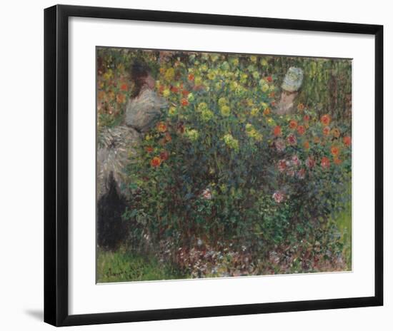 Ladies in Flowers, 1875-Claude Monet-Framed Premium Giclee Print