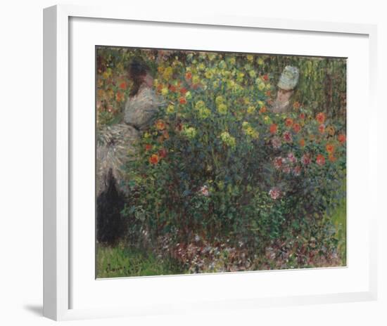 Ladies in Flowers, 1875-Claude Monet-Framed Premium Giclee Print