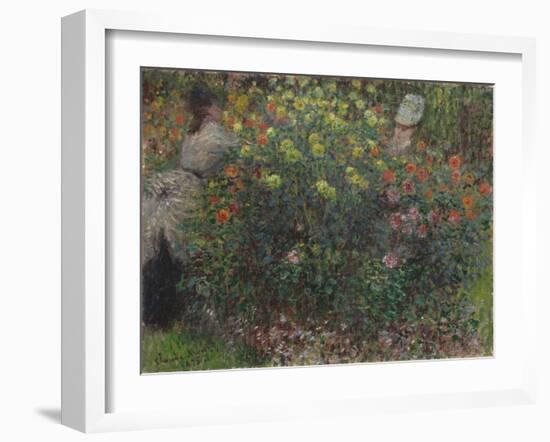 Ladies in Flowers, 1875-Claude Monet-Framed Giclee Print