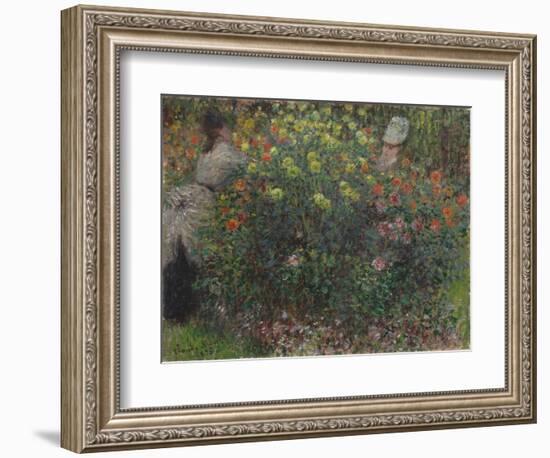 Ladies in Flowers, 1875-Claude Monet-Framed Giclee Print