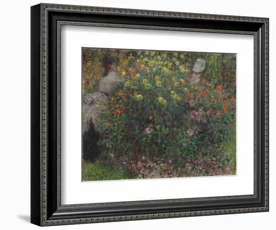 Ladies in Flowers, 1875-Claude Monet-Framed Giclee Print