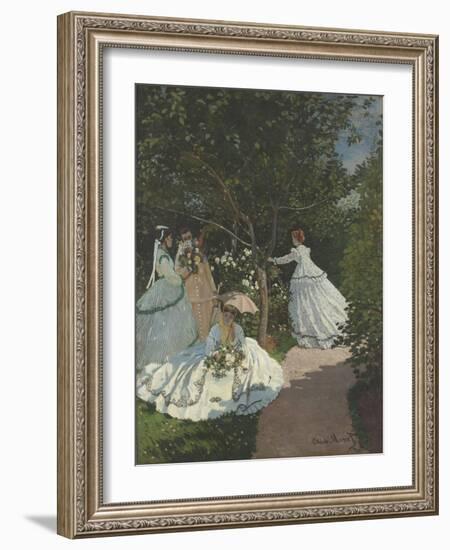 Ladies in the Garden-Claude Monet-Framed Giclee Print