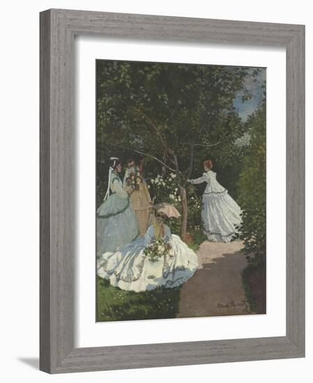 Ladies in the Garden-Claude Monet-Framed Giclee Print