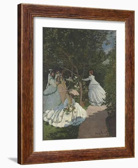 Ladies in the Garden-Claude Monet-Framed Giclee Print