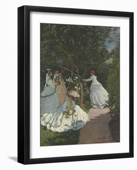 Ladies in the Garden-Claude Monet-Framed Giclee Print