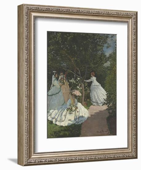 Ladies in the Garden-Claude Monet-Framed Giclee Print