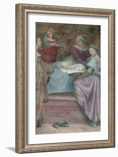 Ladies in Waiting, Detail from the Birth of the Virgin-Andrea del Sarto-Framed Giclee Print