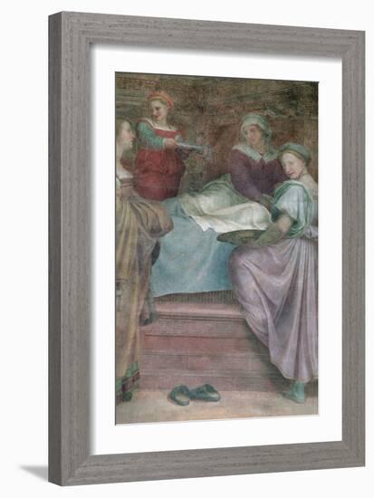 Ladies in Waiting, Detail from the Birth of the Virgin-Andrea del Sarto-Framed Giclee Print