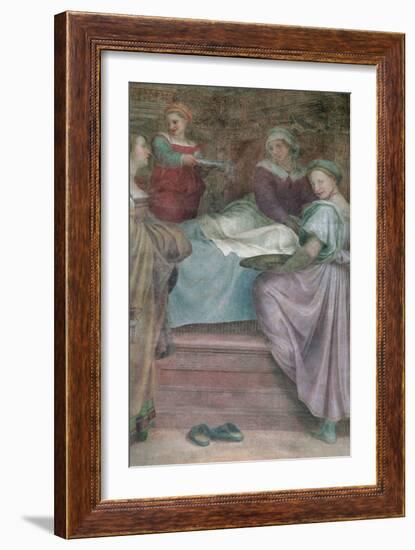 Ladies in Waiting, Detail from the Birth of the Virgin-Andrea del Sarto-Framed Giclee Print