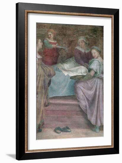 Ladies in Waiting, Detail from the Birth of the Virgin-Andrea del Sarto-Framed Giclee Print