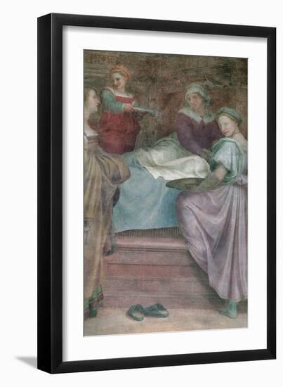 Ladies in Waiting, Detail from the Birth of the Virgin-Andrea del Sarto-Framed Giclee Print