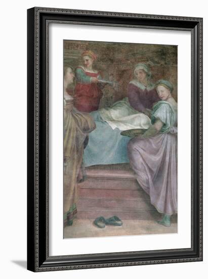 Ladies in Waiting, Detail from the Birth of the Virgin-Andrea del Sarto-Framed Giclee Print