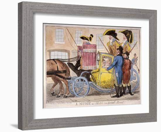 Ladies Inside a Muddy, Bond Street, London, 1800-Isaac Cruikshank-Framed Giclee Print