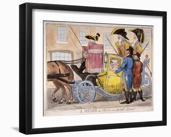 Ladies Inside a Muddy, Bond Street, London, 1800-Isaac Cruikshank-Framed Giclee Print