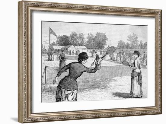 Ladies Lawn Tennis Tourney; Illustration-Bettmann-Framed Giclee Print