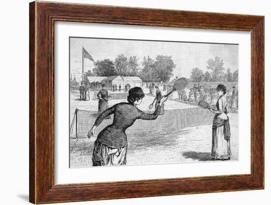 Ladies Lawn Tennis Tourney; Illustration-Bettmann-Framed Giclee Print