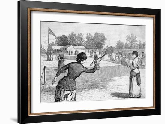 Ladies Lawn Tennis Tourney; Illustration-Bettmann-Framed Giclee Print