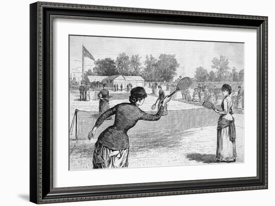 Ladies Lawn Tennis Tourney; Illustration-Bettmann-Framed Giclee Print