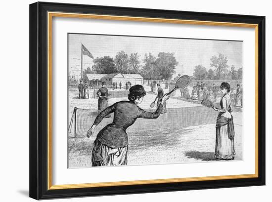 Ladies Lawn Tennis Tourney; Illustration-Bettmann-Framed Giclee Print