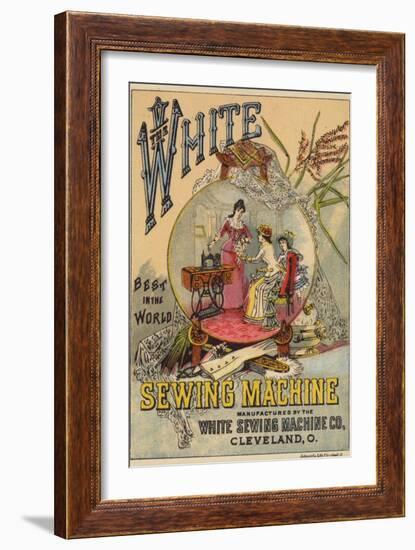 Ladies Looking at Sewing Machine-null-Framed Giclee Print