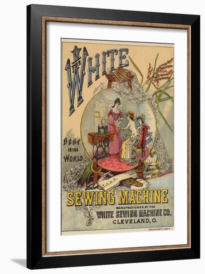 Ladies Looking at Sewing Machine-null-Framed Giclee Print