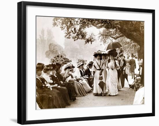 Ladies of Edwardian Society Take a Stroll in Hyde Park, 1905-null-Framed Photographic Print