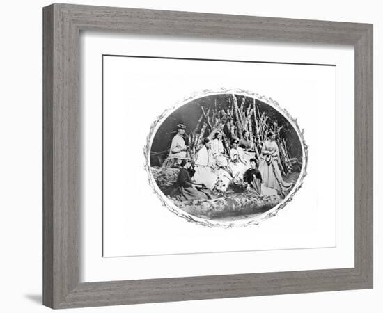 Ladies of the Crofton and Tighe Families Enjoying a Country Excursion, 1865-Augusta Crofton-Framed Giclee Print