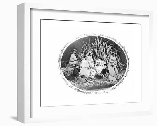 Ladies of the Crofton and Tighe Families Enjoying a Country Excursion, 1865-Augusta Crofton-Framed Giclee Print