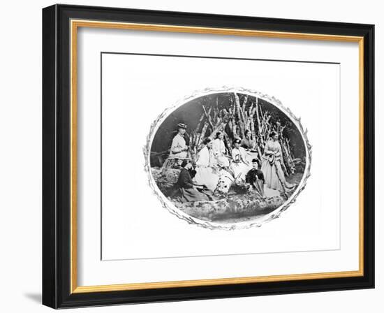 Ladies of the Crofton and Tighe Families Enjoying a Country Excursion, 1865-Augusta Crofton-Framed Giclee Print