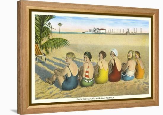 Ladies on Beach, Florida-null-Framed Stretched Canvas