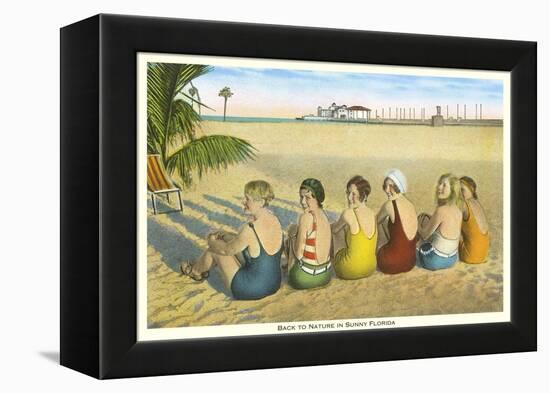 Ladies on Beach, Florida-null-Framed Stretched Canvas