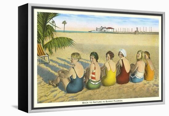 Ladies on Beach, Florida-null-Framed Stretched Canvas