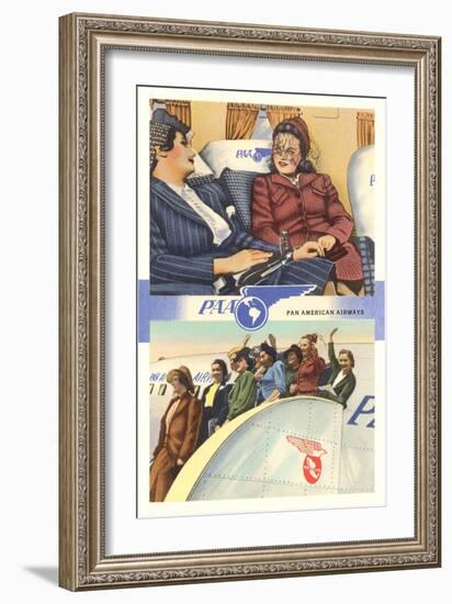 Ladies on Pan American Airplanes-null-Framed Art Print