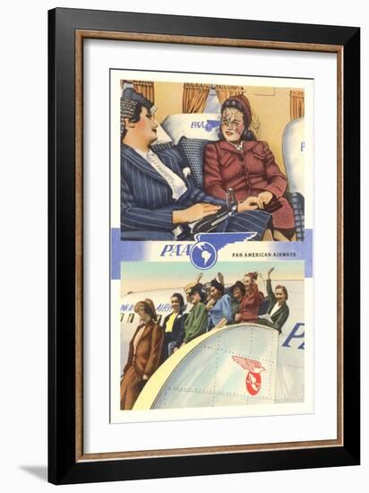 Ladies on Pan American Airplanes-null-Framed Art Print