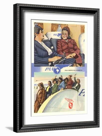 Ladies on Pan American Airplanes-null-Framed Art Print