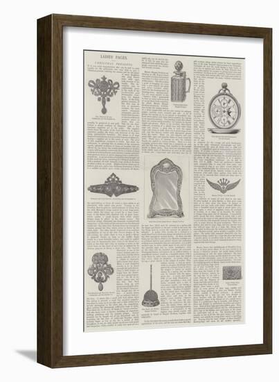 Ladies' Pages, Christmas Presents-null-Framed Giclee Print