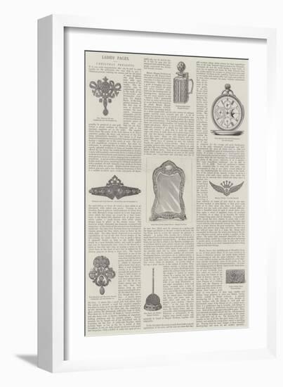 Ladies' Pages, Christmas Presents-null-Framed Giclee Print