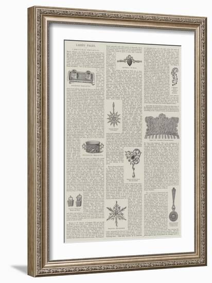 Ladies' Pages, Christmas Presents-null-Framed Giclee Print