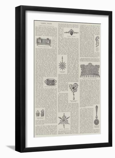 Ladies' Pages, Christmas Presents-null-Framed Giclee Print