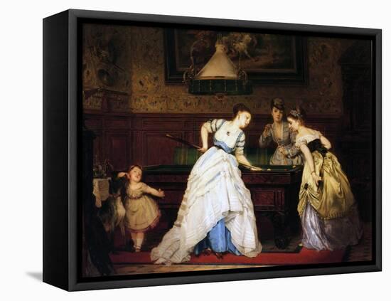 Ladies Playing Billiard, 1869-Charles Edouard Boutibonne-Framed Premier Image Canvas