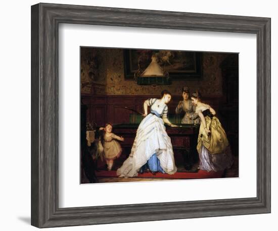 Ladies Playing Billiard, 1869-Charles Edouard Boutibonne-Framed Giclee Print